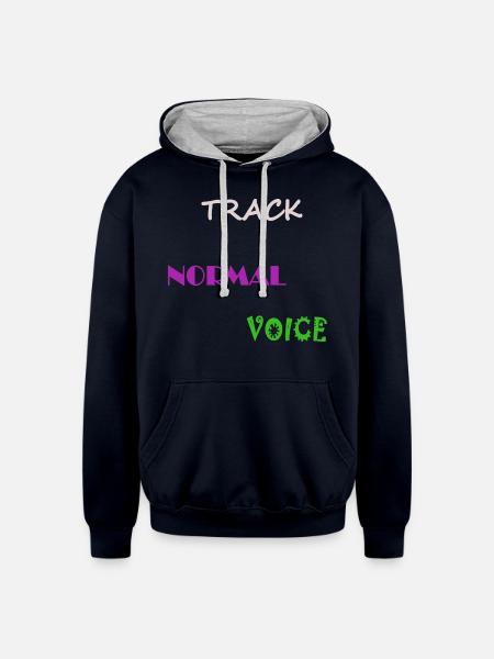 Track Normal Voice - Unisex Contrast Hoodie - navy/heather gray