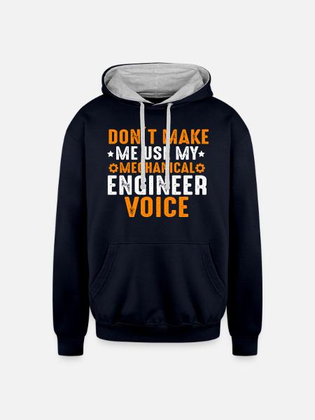 Engineer voice - Unisex Contrast Hoodie - navy/heather gray