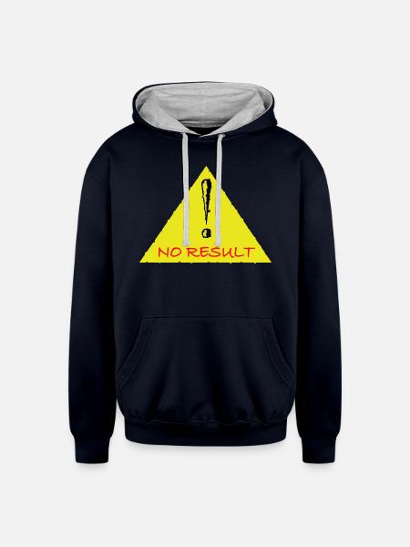No Result - Unisex Contrast Hoodie - navy/heather gray