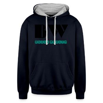 Build Wealth - Unisex Contrast Hoodie - navy/heather gray - Front