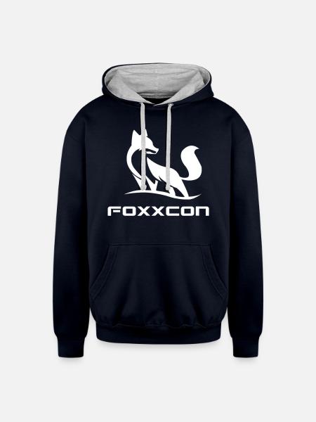 Foxxcon Event - Unisex Contrast Hoodie - navy/heather gray