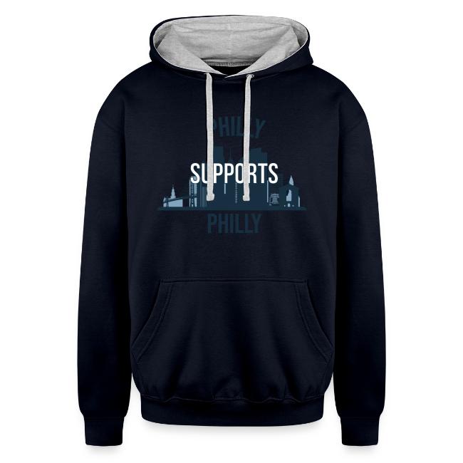 Philly Supports Philly skyline blue transparentbg
