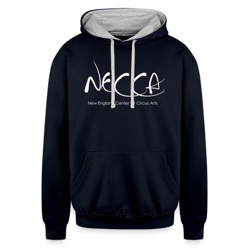 White NECCA Logo - Unisex Contrast Hoodie