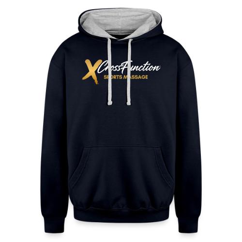White XF SPORTS MASSAGE LOGO (front only) - Unisex Contrast Hoodie