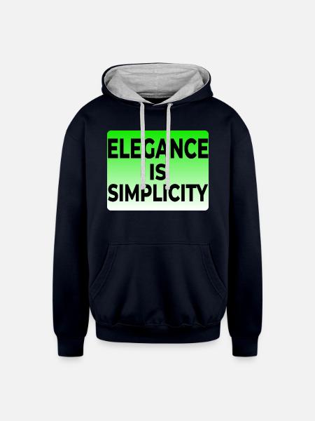 ELEGANCE IS SIMPLICITY T-SHIRT - Unisex Contrast Hoodie - navy/heather gray
