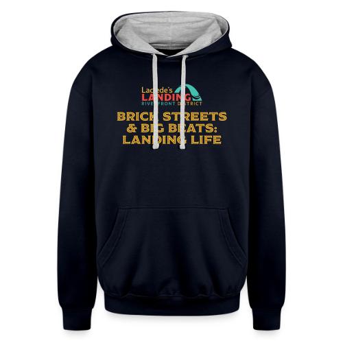 Brick Streets & Big BeatsL Landing Life - Unisex Contrast Hoodie