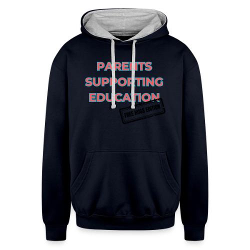 PARENTS SUPPORTING EDUCATION-Free Hugs Edition - Unisex Contrast Hoodie