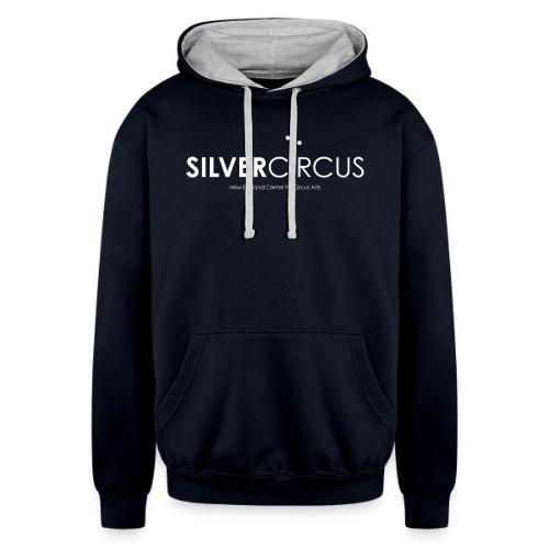 SilverCircus - White Logo - Unisex Contrast Hoodie