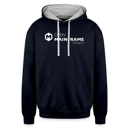 Open Mainframe Project - White Logo - Unisex Contrast Hoodie