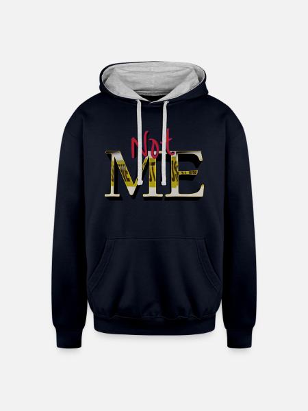 Not Me new - Unisex Contrast Hoodie - navy/heather gray