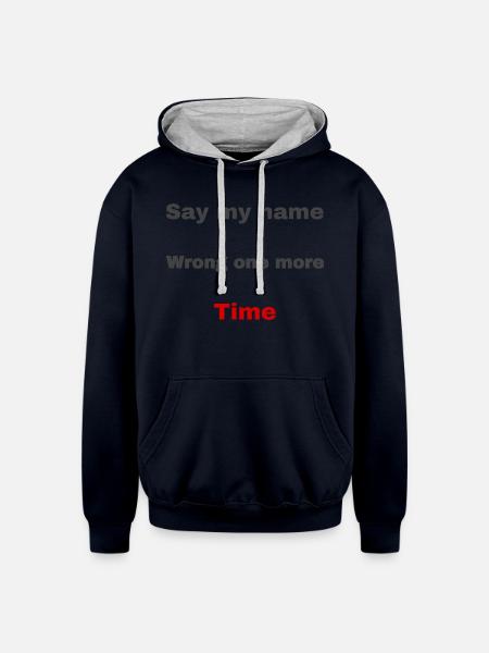 Wrong Name - Unisex Contrast Hoodie - navy/heather gray