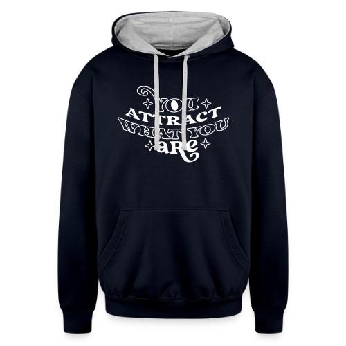 Law of Attraction Typography Manifest Quote - Unisex Contrast Hoodie