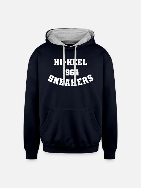 Hi Heel Sneakers - Unisex Contrast Hoodie - navy/heather gray