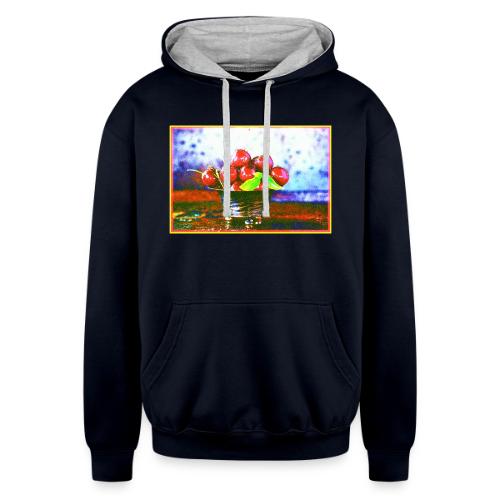 Ball Of Cherries Fruit Cute Photo. Buy Now - Unisex Contrast Hoodie
