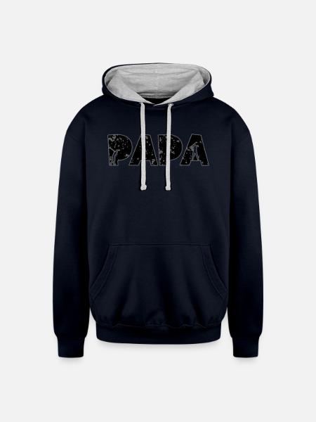 Golf Papa - Unisex Contrast Hoodie - navy/heather gray