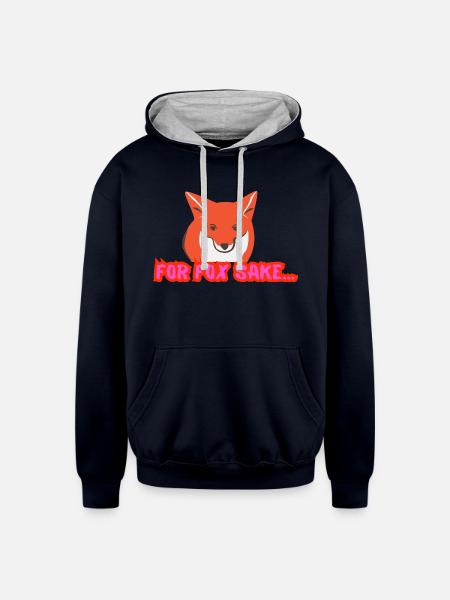 For Fox Sake - Unisex Contrast Hoodie - navy/heather gray