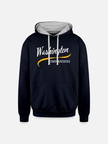 Commanders Retro - Unisex Contrast Hoodie - navy/heather gray