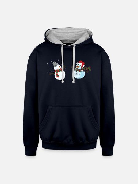 Snow dolls - Unisex Contrast Hoodie - navy/heather gray