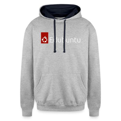 Edubuntu Logo 2023 - White - Unisex Contrast Hoodie