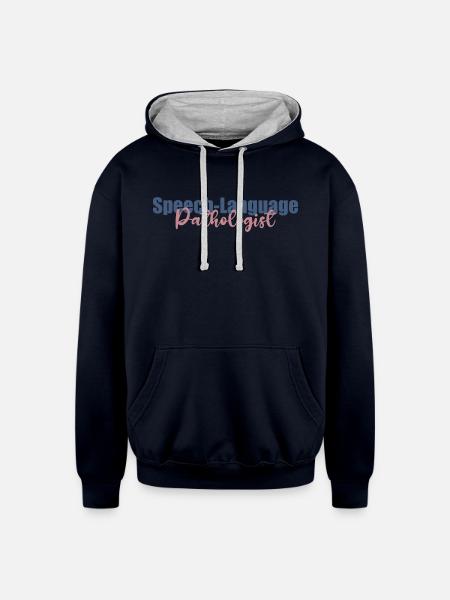 Speech-Language Pathologist - Unisex Contrast Hoodie - navy/heather gray