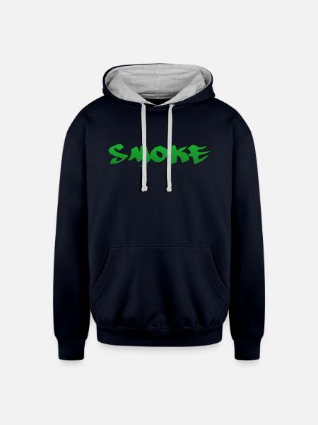 Smoke - Unisex Contrast Hoodie - navy/heather gray