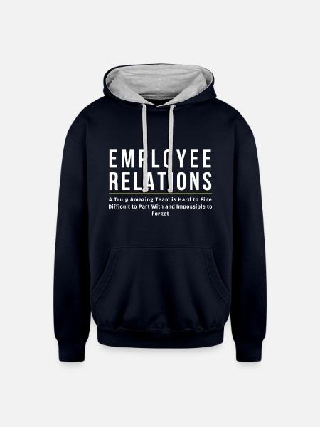 Employee Relation - Unisex Contrast Hoodie - navy/heather gray