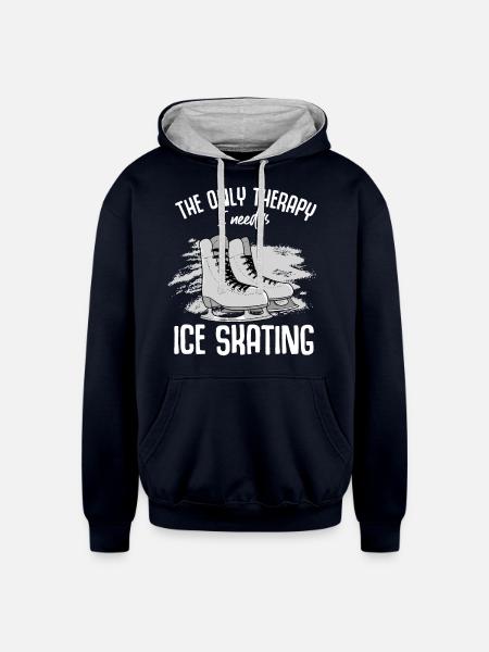 Figure Skating - Unisex Contrast Hoodie - navy/heather gray