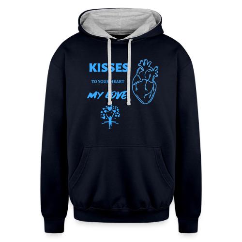 Kisses To Your Heart - Unisex Contrast Hoodie