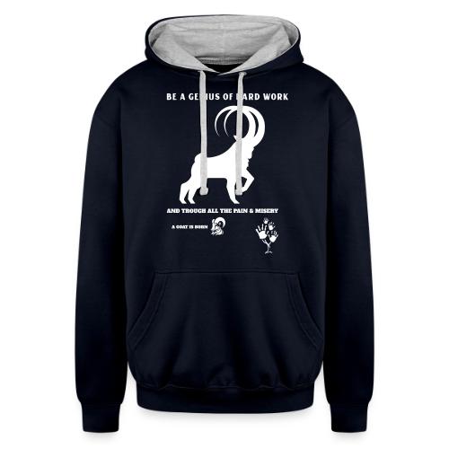 Be A Genius Of Hard Work - Unisex Contrast Hoodie