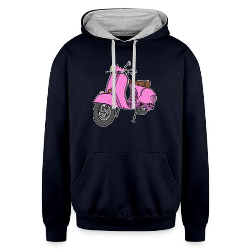Pink motor scooter - Unisex Contrast Hoodie