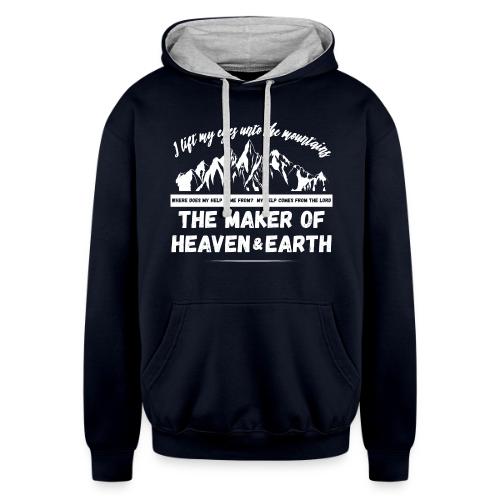 Maker of heaven and earth psalms 121:1 - Unisex Contrast Hoodie