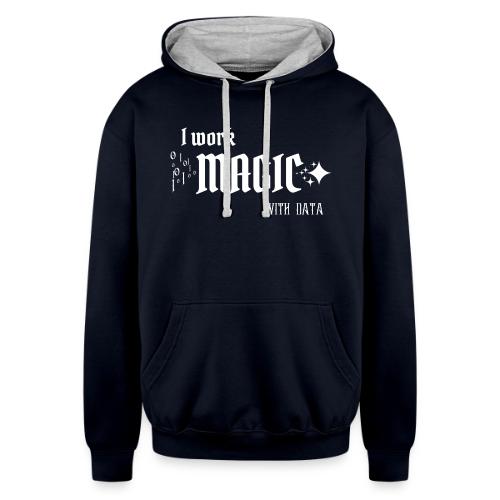 I Work Magic with Data (dark) - Unisex Contrast Hoodie