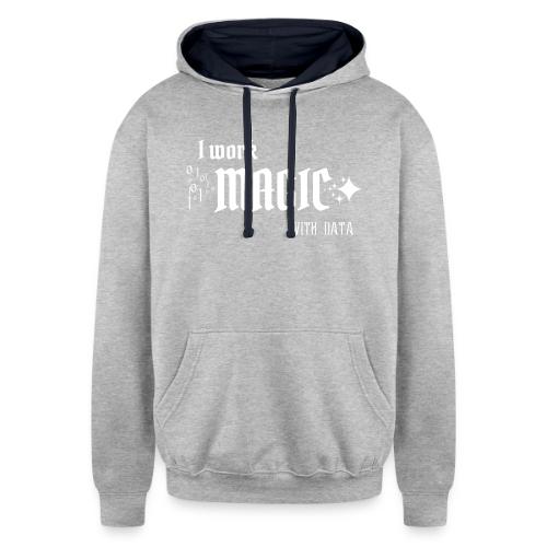 I Work Magic with Data (dark) - Unisex Contrast Hoodie
