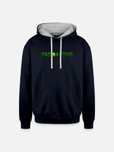 Radioactive symbol - Unisex Contrast Hoodie - navy/heather gray