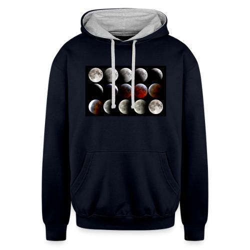 Lunar Eclipse Progression - Unisex Contrast Hoodie