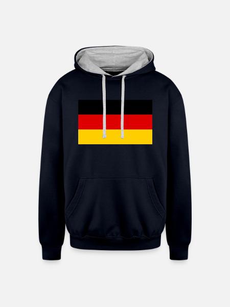 flag germany - Unisex Contrast Hoodie - navy/heather gray