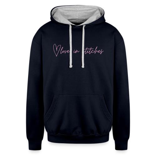 New Logo - Pink - Unisex Contrast Hoodie