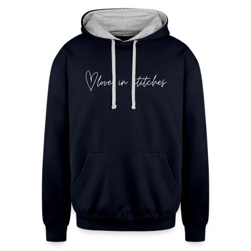 New Logo - White - Unisex Contrast Hoodie