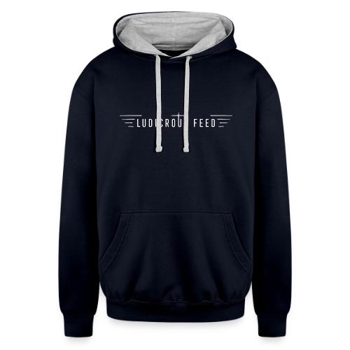 Ludicrous Feed White Logo - Unisex Contrast Hoodie