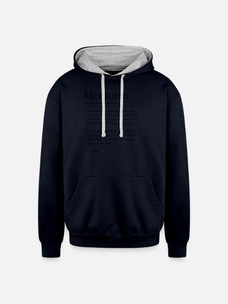 Mentor Definition - Unisex Contrast Hoodie - navy/heather gray