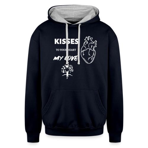 Kisses To Your Heart - Unisex Contrast Hoodie