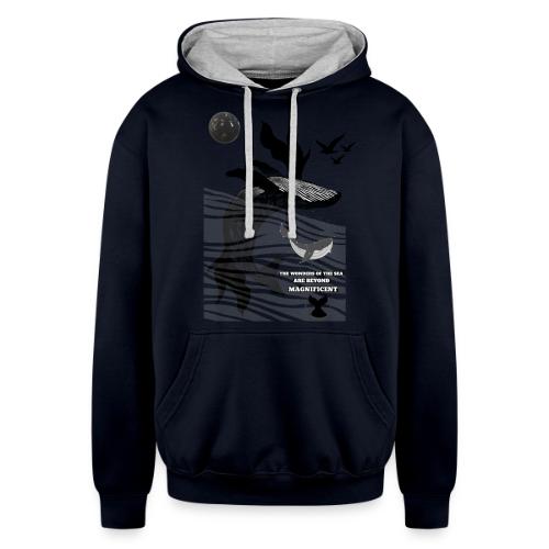 The Wonders Of The Sea - Unisex Contrast Hoodie