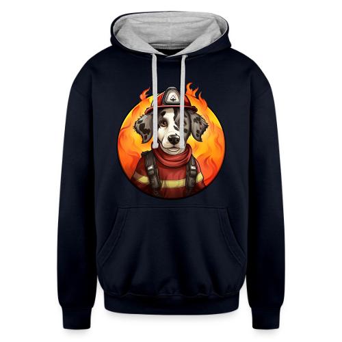Dog Firefighter - Unisex Contrast Hoodie