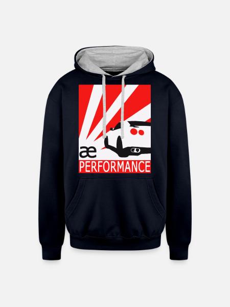 ae performance - Unisex Contrast Hoodie - navy/heather gray