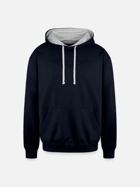 Eagle low poly - Unisex Contrast Hoodie - navy/heather gray