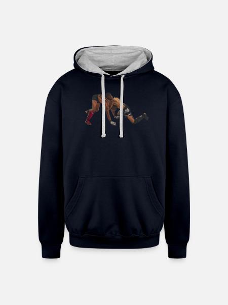 wrestling - Unisex Contrast Hoodie - navy/heather gray