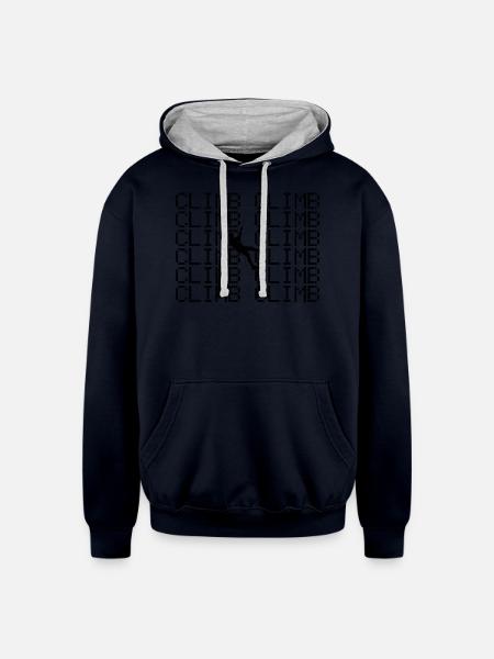 climb - Unisex Contrast Hoodie - navy/heather gray