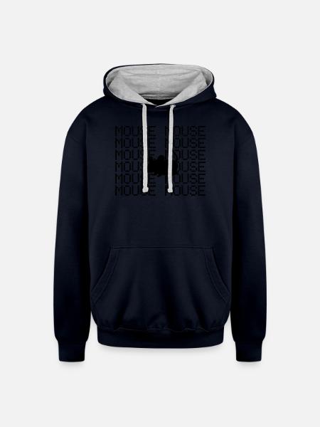 mouse - Unisex Contrast Hoodie - navy/heather gray