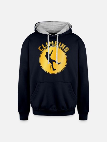 climbing - Unisex Contrast Hoodie - navy/heather gray