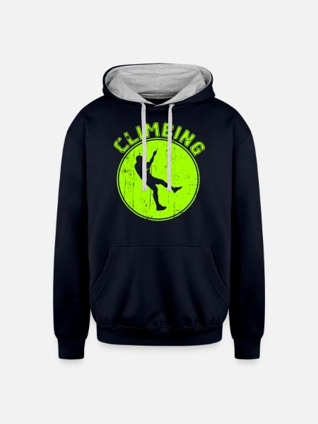 climbing - Unisex Contrast Hoodie - navy/heather gray
